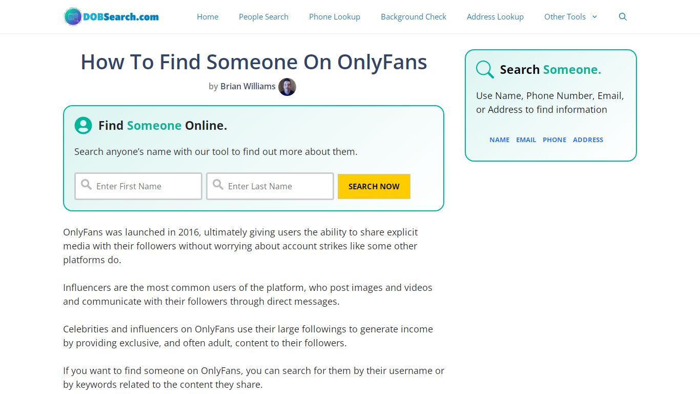 How To Find Someone On OnlyFans: A Detailed Guide For 2022 - DOBSearch.com